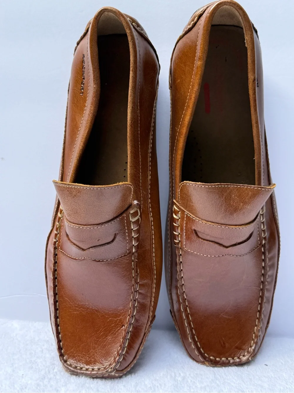 Rockport Men’s Cognac Leather Penny Loafers